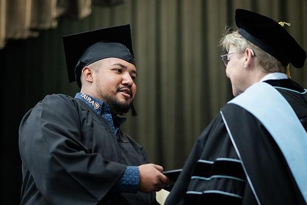 Minority student at graduation